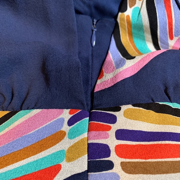 Tibi Silk Floral Navy Faux Wrap Dress - Size 4 - Picture 6 of 6